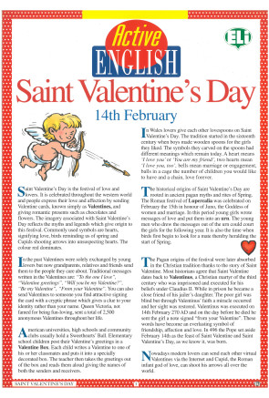 ACTIVE ENGLISH-SAINT VALENTINE ACTIVE ENGLISH-SAINT VALENTINE